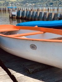 Canoe seen on walk by a lake