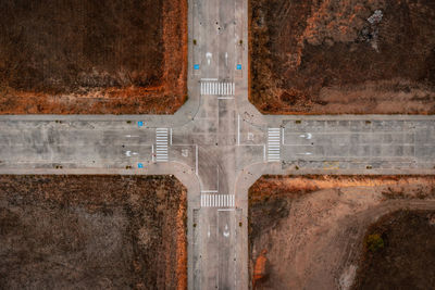 High angle view of road