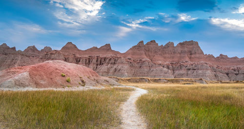 Scenic view of land against sky