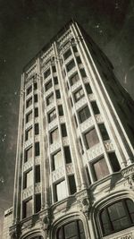 Low angle view of buildings at night