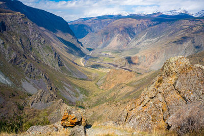 Scenic view of mountains against sky