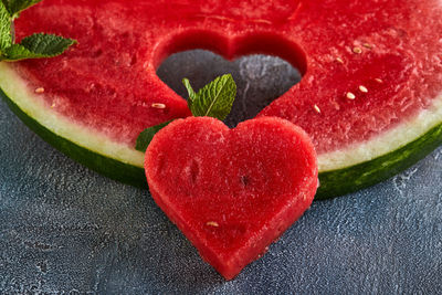 Close-up of heart shape fruit