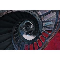 High angle view of spiral staircase