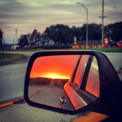 Close-up of side-view mirror