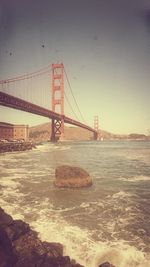 Suspension bridge over sea