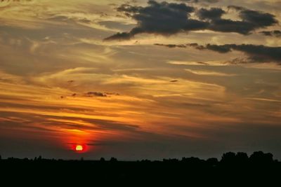 Silhouette of landscape at sunset