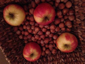 High angle view of apples