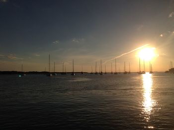 View of calm sea at sunset