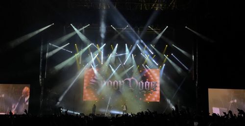 Crowd at music concert at night