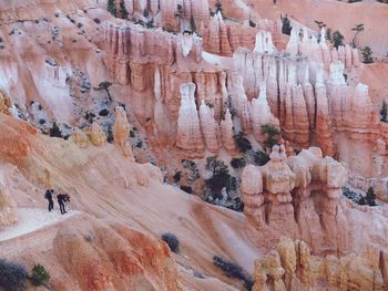High angle view of men photographing at bryce canyon national park