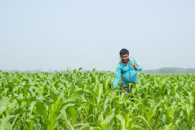 Man standing in field