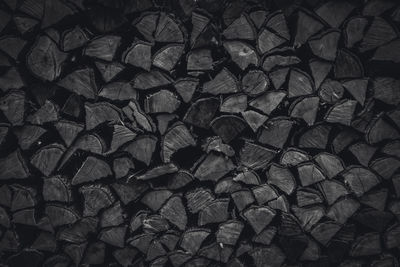 Full frame shot of firewood