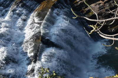 Scenic view of waterfall