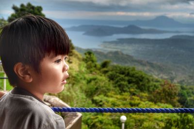 Portrait of boy looking away