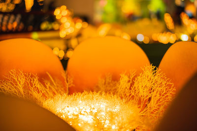 Close-up of illuminated orange