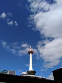 Low angle view of building against cloudy sky