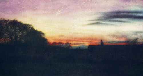 Silhouette trees against sky during sunset