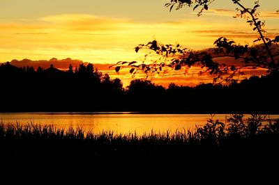 Silhouette landscape at sunset