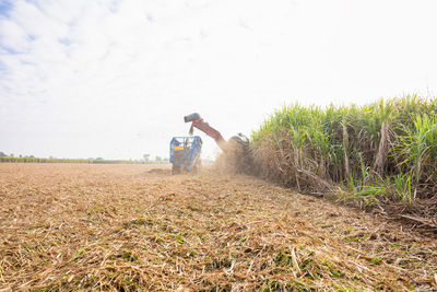 Man working on field