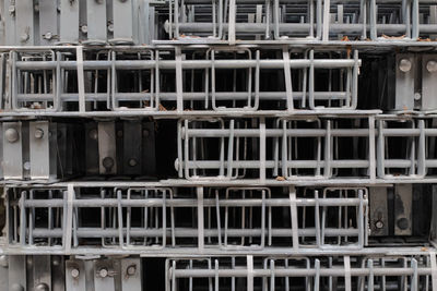 Full frame shot of metals at construction site