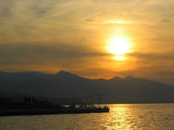 Scenic view of sunset over sea