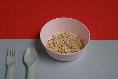 Close-up of breakfast served on table