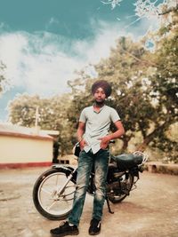 Portrait of young man standing outdoors