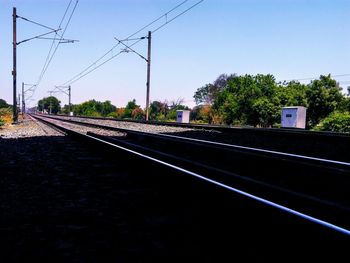 Railroad tracks against sky