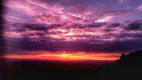 Scenic view of dramatic sky during sunset