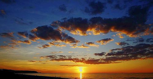 Scenic view of sunset over sea