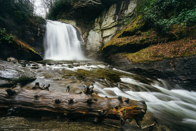 Scenic view of waterfall