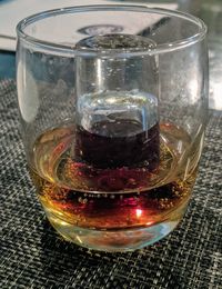 Close-up of wine glass on table