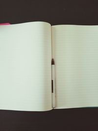 Directly above shot of open book on table