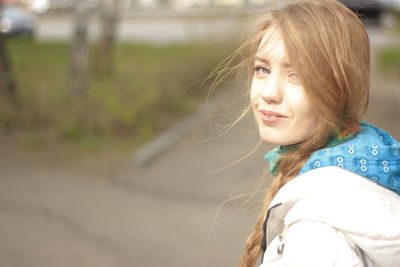 Portrait of smiling young woman