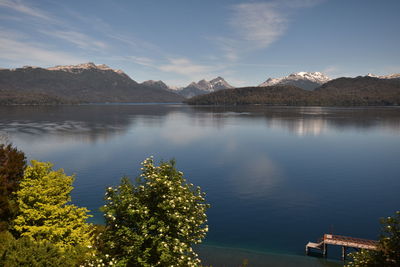 Idyllic lake against mountains