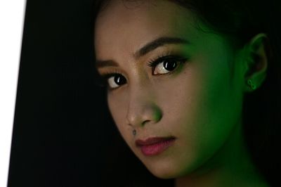 Close-up portrait of a beautiful young woman