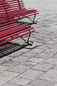 Empty bench in park