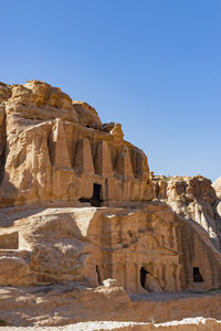 Low angle view of rock formations