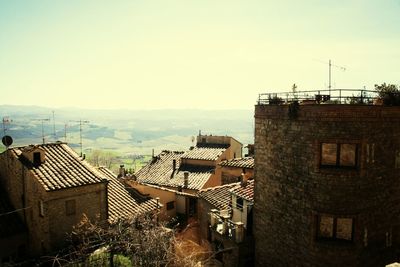 High angle view of townscape against sky