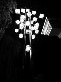 Close-up of illuminated street light