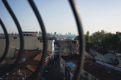 High angle view of bridge against sky