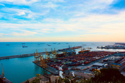 High angle view of sea against sky