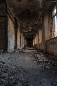 Interior of abandoned building