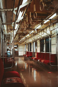 Woman sitting in train