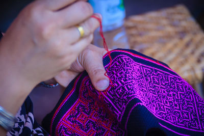 Close-up of woman hand with tattoo