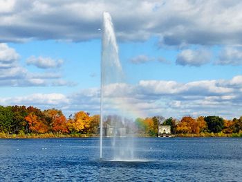 Fountain against sky