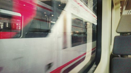 Close-up of train window