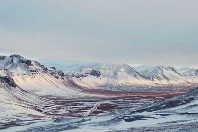 Scenic view of snowcapped mountains