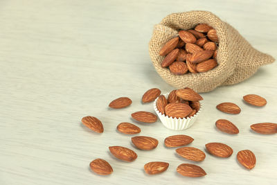 High angle view of heart shape on table