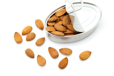 High angle view of breakfast on white background